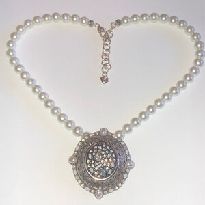 Brighton Crystal Voyage Collection Be Realistic Rhinestone Faux Pearl Necklace